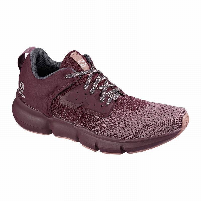 Salomon Singapore Womens Road Running Shoes - PREDICT SOC W Burgundy/Dark Red | 19574-HKIU